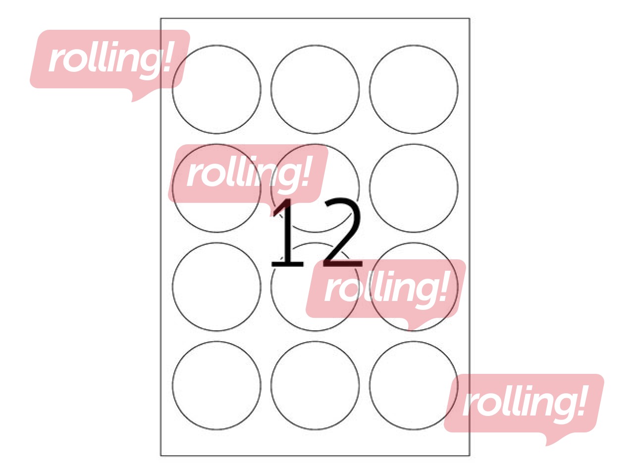 Наклейки Herma, A4, Ø 60 mm, 20 листов, стойкие, неоново-орнжевые