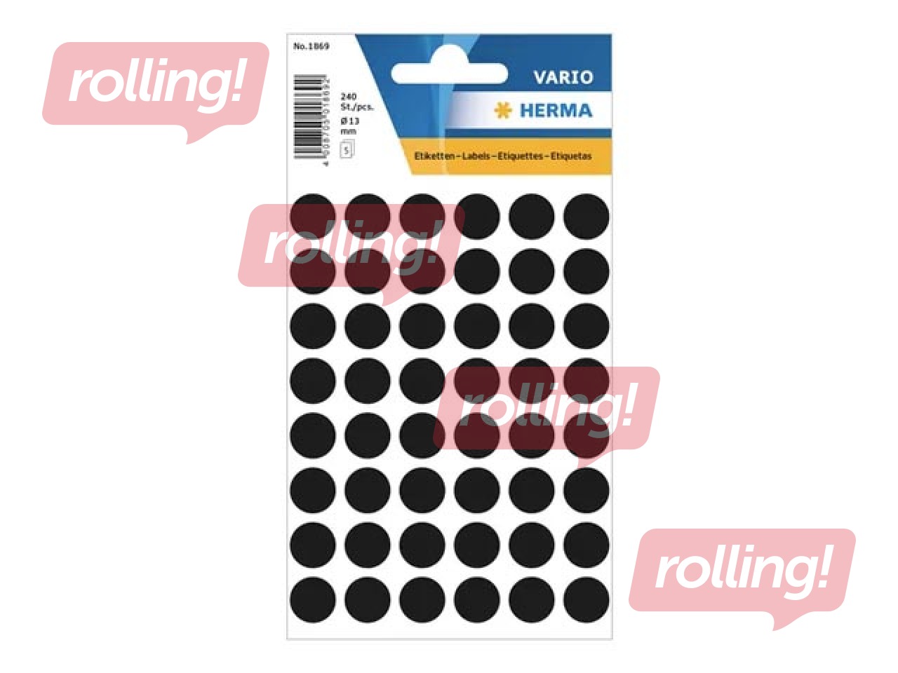 Multi-purpose labels Herma, 13 mm, black