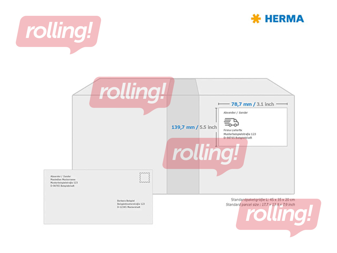 Etiketid Herma Premium, valged, A4, 78.7x139.7mm, 100 lehte