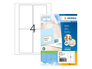 Uzlīmes Herma Premium, baltas, A4, 78.7x139.7mm, 100 loksnes