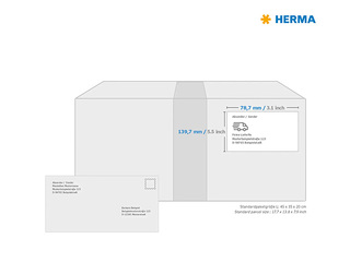 Uzlīmes Herma Premium, baltas, A4, 78.7x139.7mm, 100 loksnes