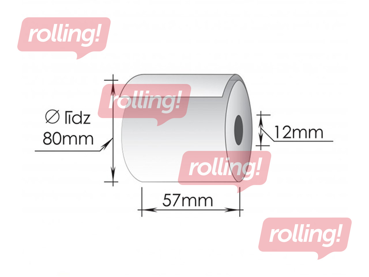 Kases lente 57x80mm x 75m, termo, 5 gab.