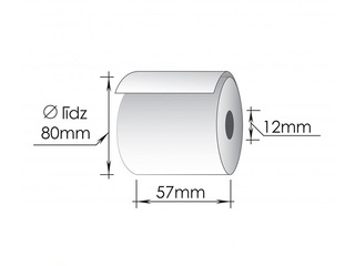 Kassarull 57 x 80mm x 75m, termopaber, 5 tk