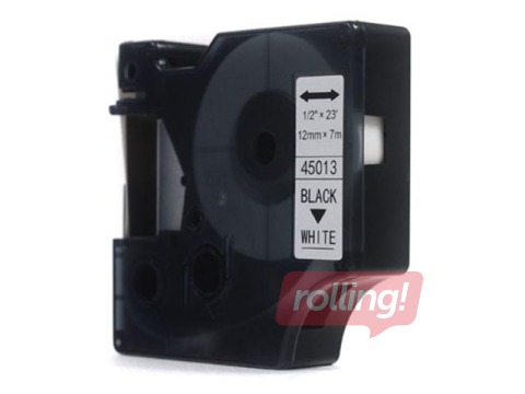 Лента Dymo D1 черная на белом 12 мм x 7 м (S0720530)