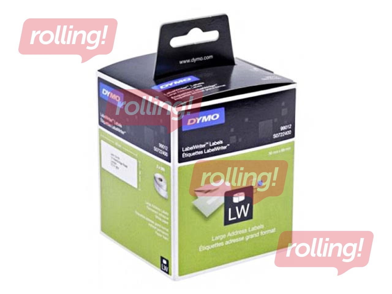 Uzlīmes DYMO Labelwriter, 89 x 36 mm, 2x260 gab., baltas