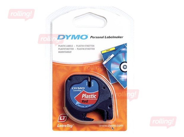 Markeerimislint Dymo, 12 mm x 4 m, plastik, punane