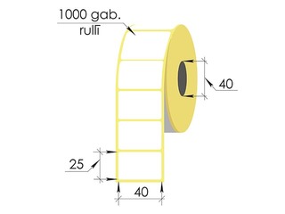 Termoetikett rullis, 40x25 mm, Top, 1000 tk