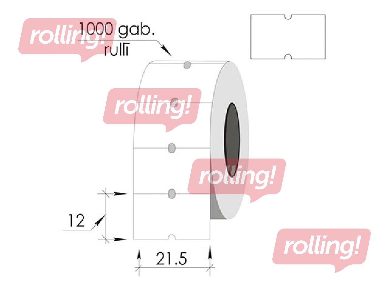 Etiketid 21,5 x 12 mm, valge, külmkapi jaoks