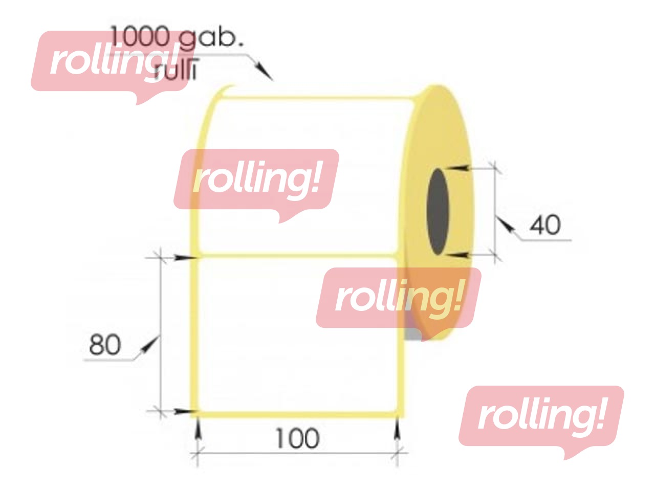 Termouzlīmes rullī, 100x80 mm, TermoEko, 1000 gab.