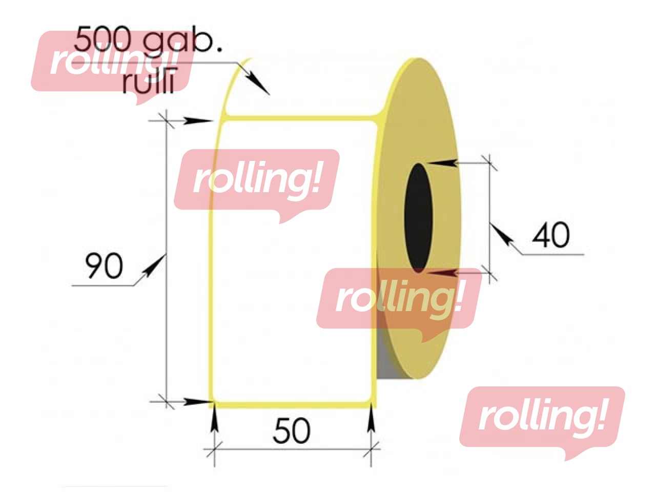 Termokleebised rullis, 50 x 90 mm, TermoEko, 500 tk