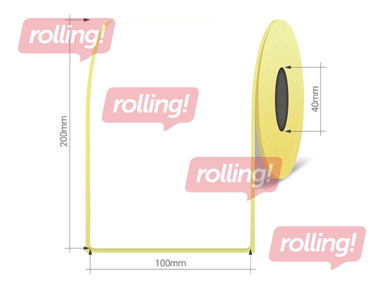 Thermal stickers in a roll, 100x200 mm, TermoEko, 250 pcs