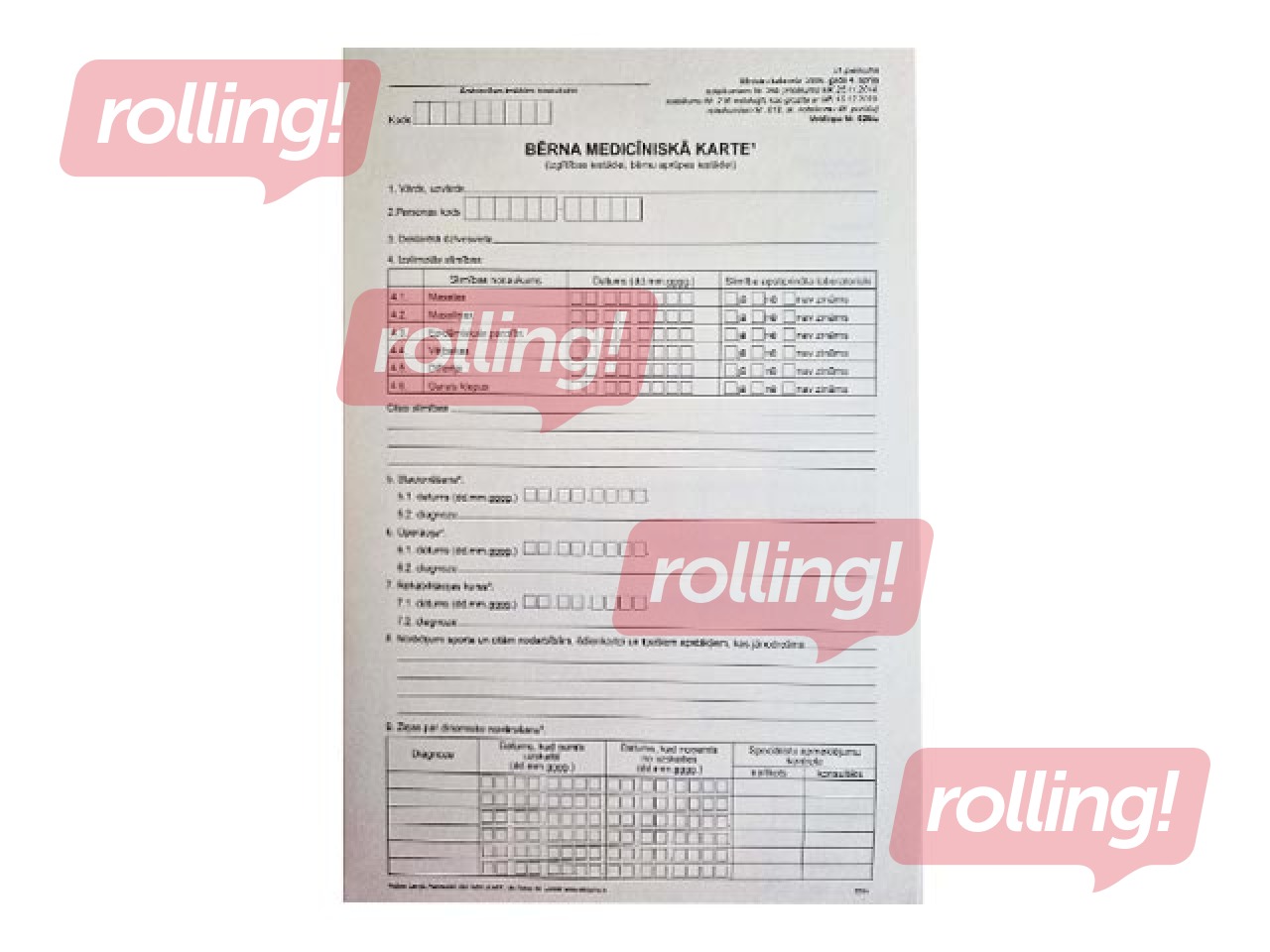Children's medical card A3DK