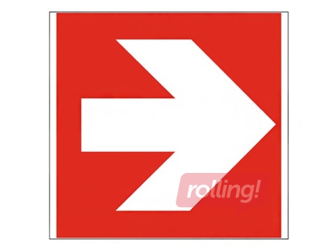 Uzlīme - zīme “Virziens uz ugunsdz. iekārtu un līdzekļu atrašanās vietu”, 10x10cm