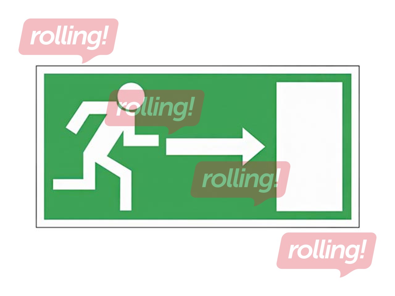 Наклейка - знак «Выход эвакуации» ( с справа)