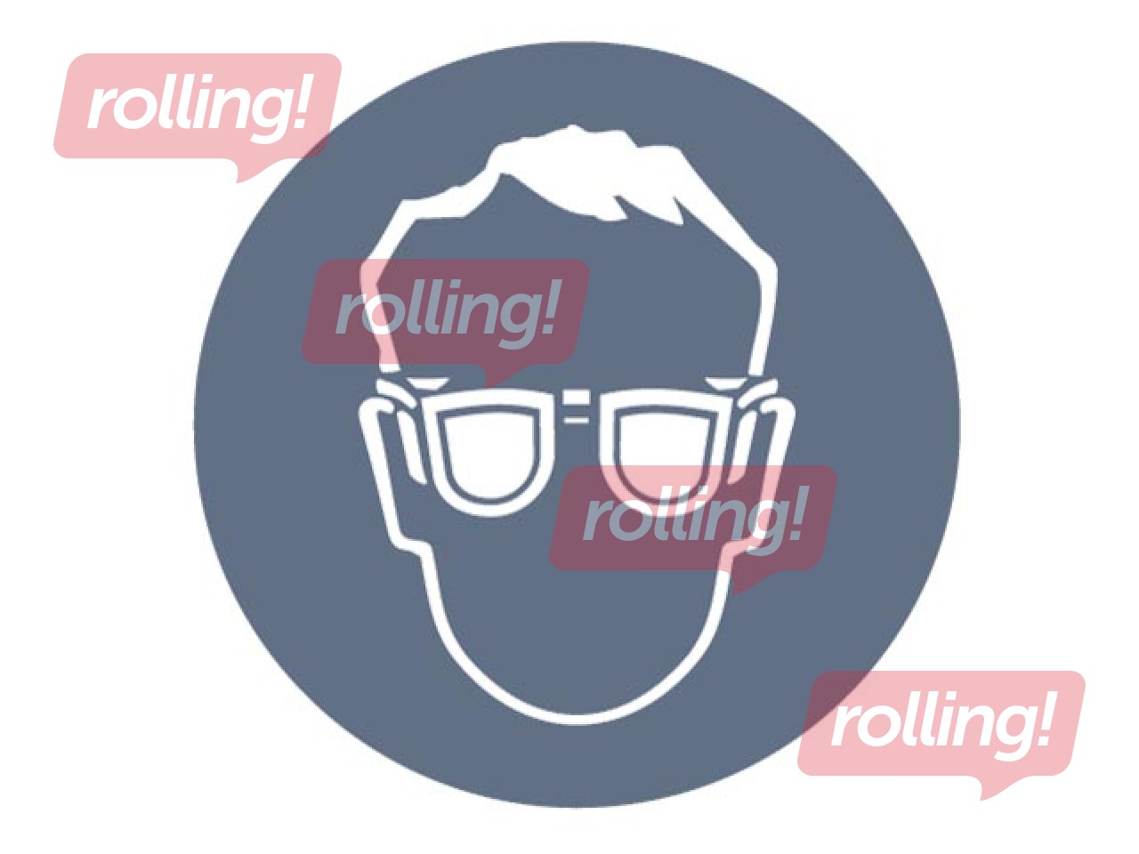 Label - sign  ''Must use protective glasses