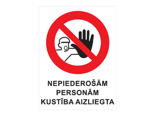 Sticker “No entry for unauthorized persons”, 15x22cm