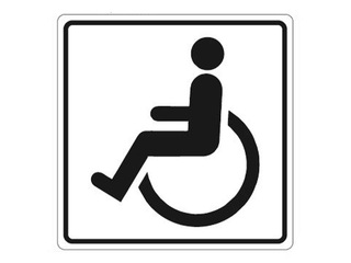 Sticker sign “WC for disabled”, black and white, 10x10cm