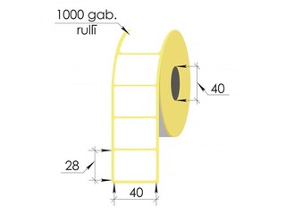 Termilised sildid rullis, 40x28 mm, TermoEko, 1000 pcs