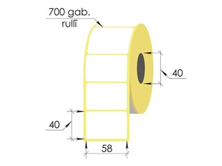 Termokleebised rullisl, 58 x 40 mm, TermoEko, 700 tk