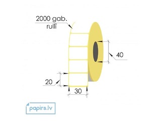 Рулон наклеек Vellum, 30x20мм, 2000 шт.