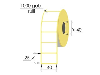 Termokleebised rullis, 40 x 25 mm, TermoEko, 1000 tk