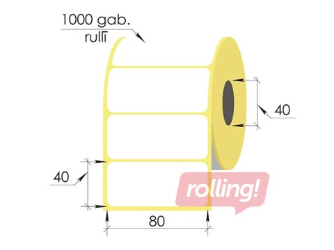 Termokleebised rullis, 80 x 40 mm, TermoEko, 1000 tk