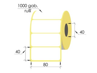 Termokleebised rullis, 80 x 40 mm, TermoEko, 1000 tk