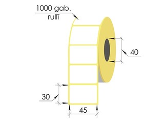 Termoetikett rullis, 45x30 mm, Top, 1000 tk