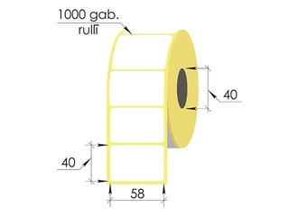 Termoetikett rullis, 58x40 mm, Top, 1000 tk