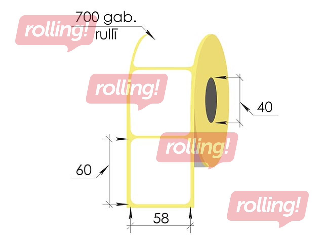Термонаклейки в рулоне, 58x60 mm, Top, 700 шт