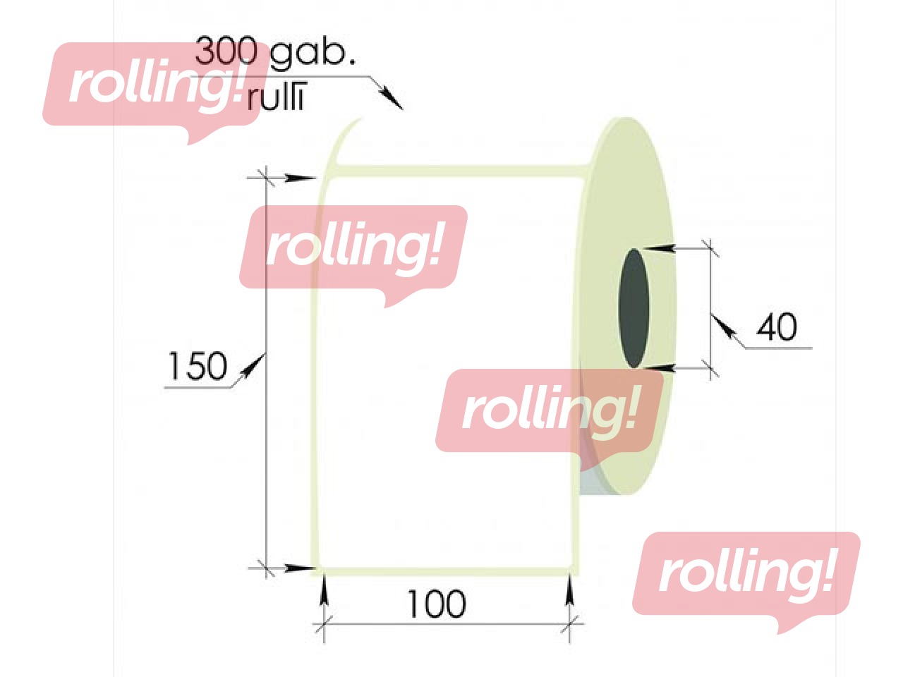 Etikett, 100x150 mm, PP, 300 tk, valge