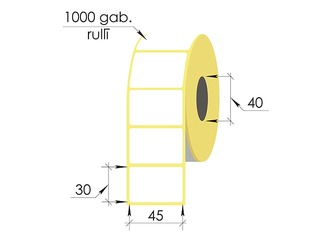Thermal stickers in a roll, 45x30 mm, TermoEko, 1000 pcs.