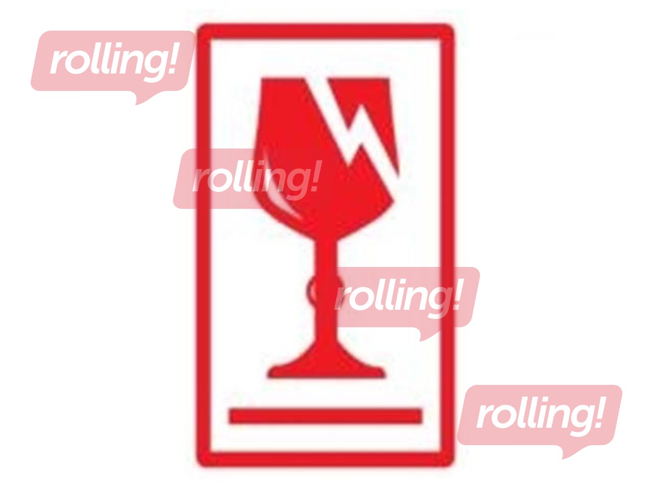 Warning label for marking packages - Fragile, 60x90 mm