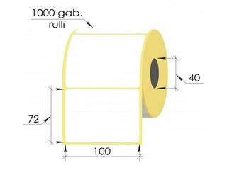Termokleebised rullis, 100 x 72 mm, TermoEko, 1000 tk
