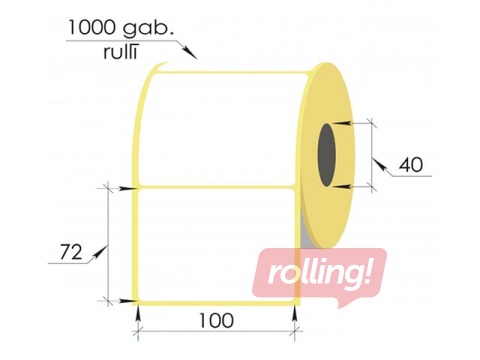 Thermal stickers in a roll, 100x72 mm, TermoEko, 1000 pcs