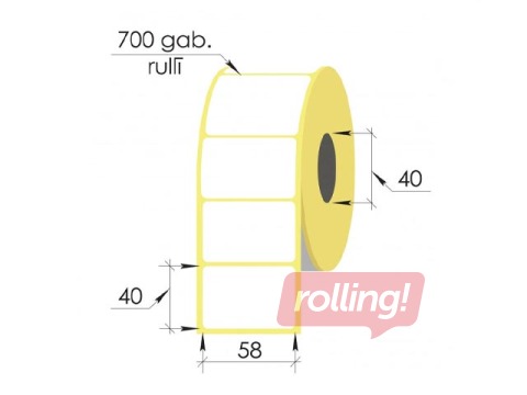 Kleebised rullis Vellum, 58x40mm, 700 tk.