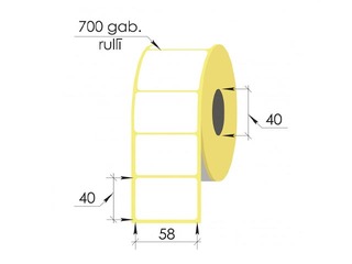 Kleebised rullis Vellum, 58x40mm, 700 tk.