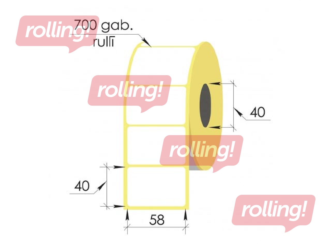 Labels in roll Vellum, 58x40mm, 700 pcs.