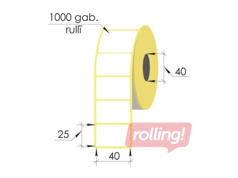 Kleebised rullis Vellum, 40x25mm, 1000 tk.