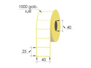 Kleebised rullis Vellum, 40x25mm, 1000 tk.