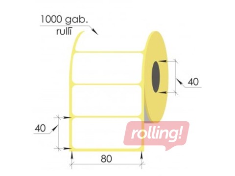 Labels in roll Vellum, 80x40mm, 1000 pcs.