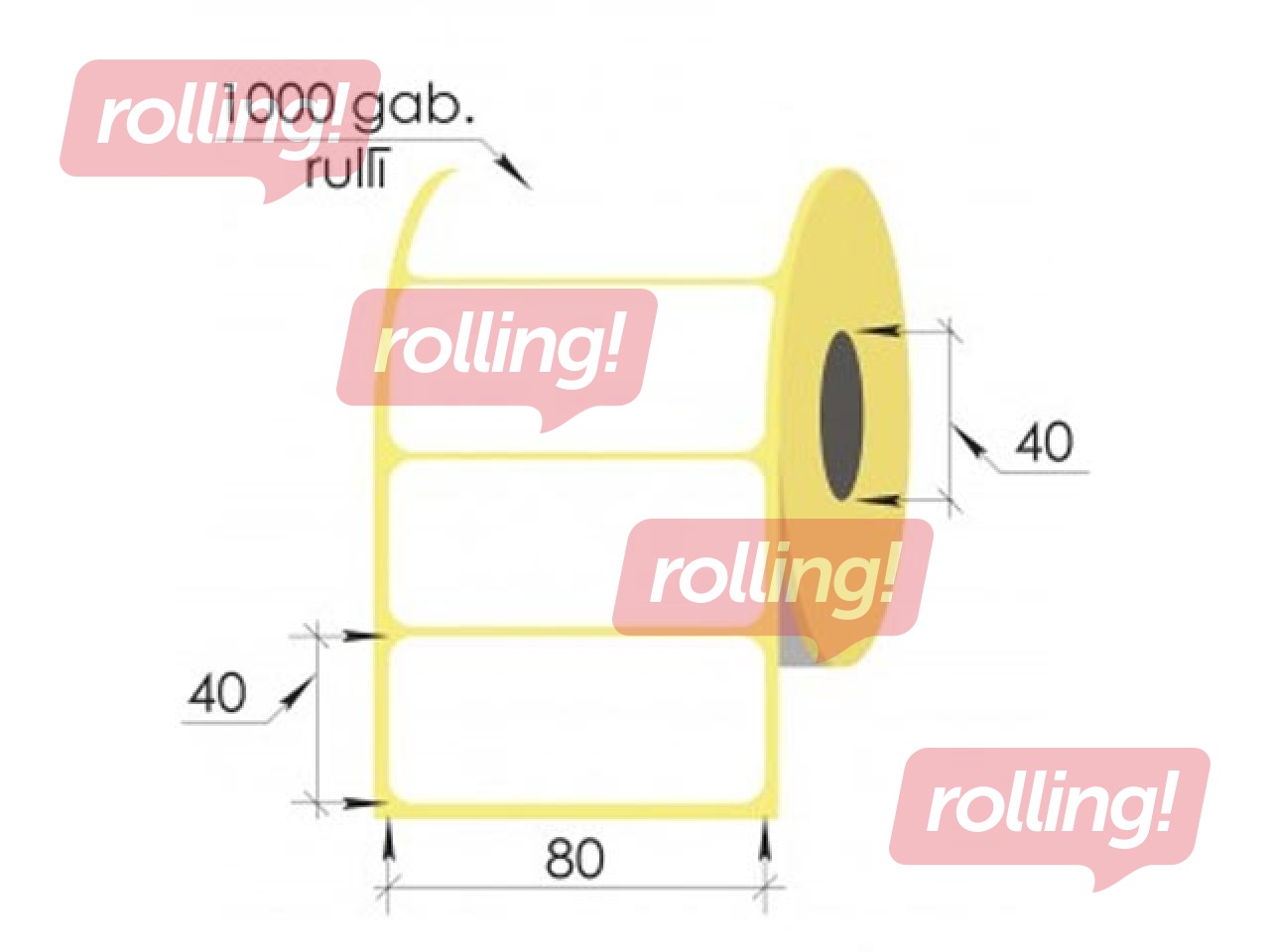 Labels in roll Vellum, 80x40mm, 1000 pcs.