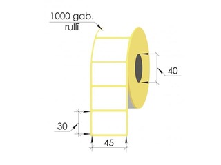 Kleebised rullis Vellum, 45x30mm, 1000 tk.