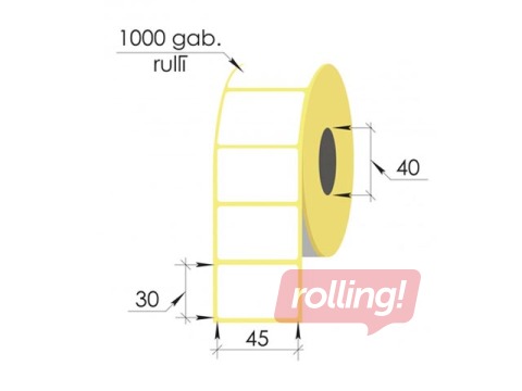 Labels in roll Vellum, 45x30mm, 1000 pcs.