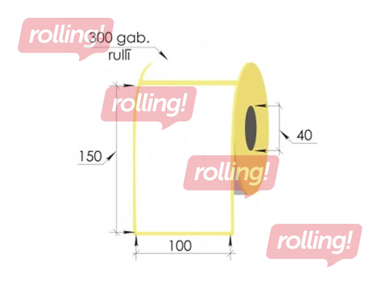 Labels in roll Vellum, 100x150mm, 300 pcs.