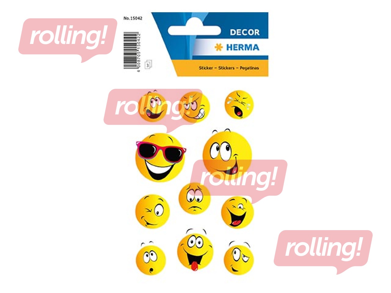 Kleebised Herma Decor, õnnelik nägu , 3 lehte