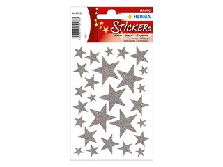 Stickers Herma Magic stars silver, glittery, 1 sheet