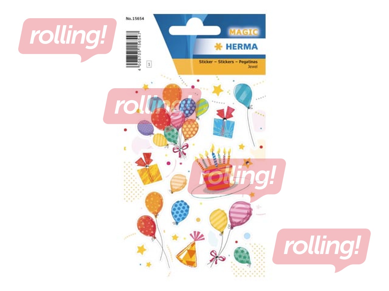 Stickers - Birthday Party with glittering rhinestones