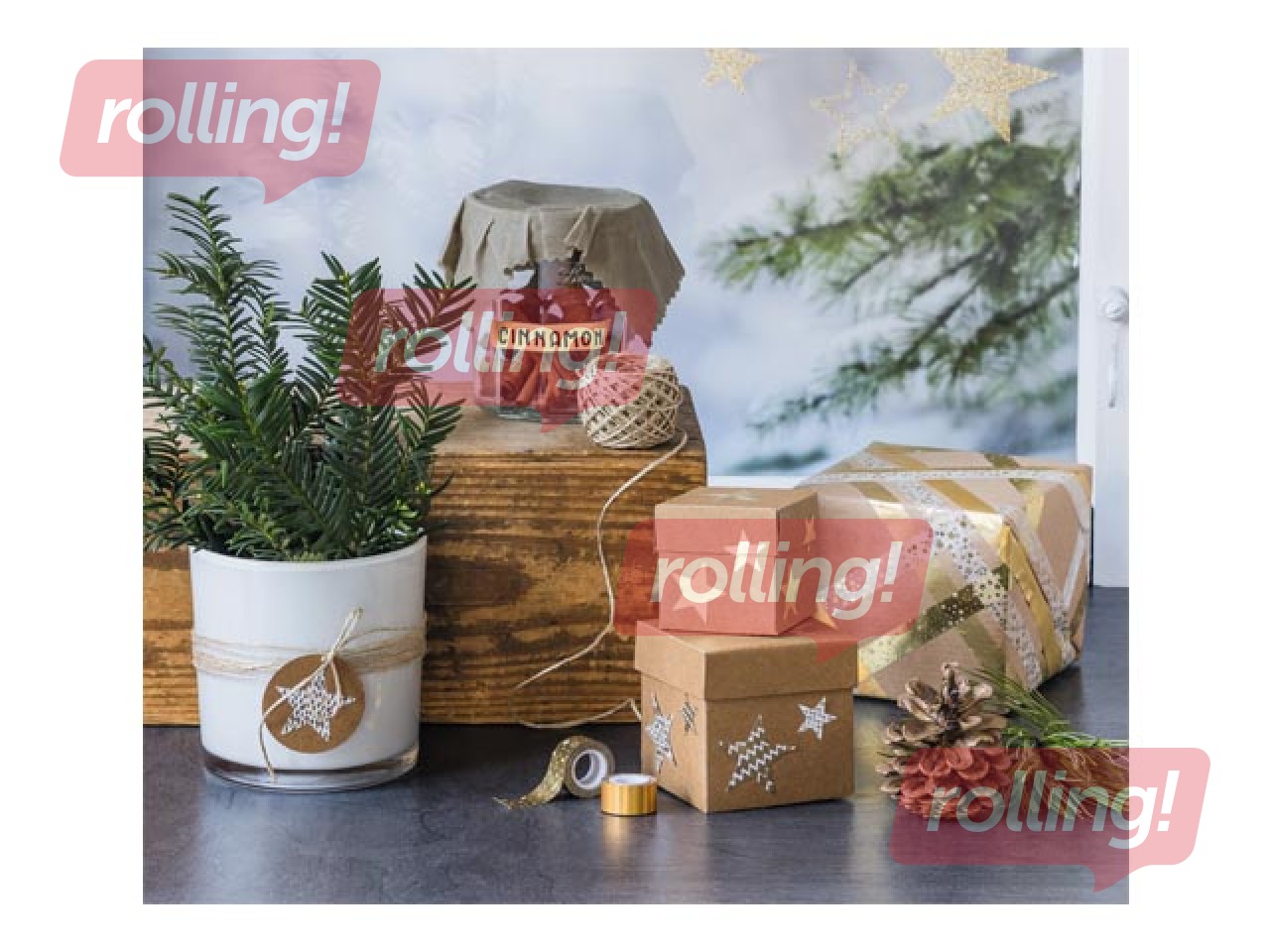 Dekoratiivkleebised Tähed, kuldne