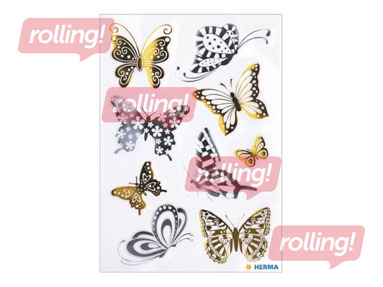 PROMO Kleebised Herma Liblikad, kuldne ja hõbedanel